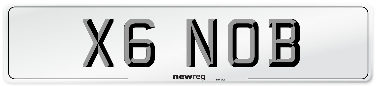 X6 NOB Number Plate from New Reg